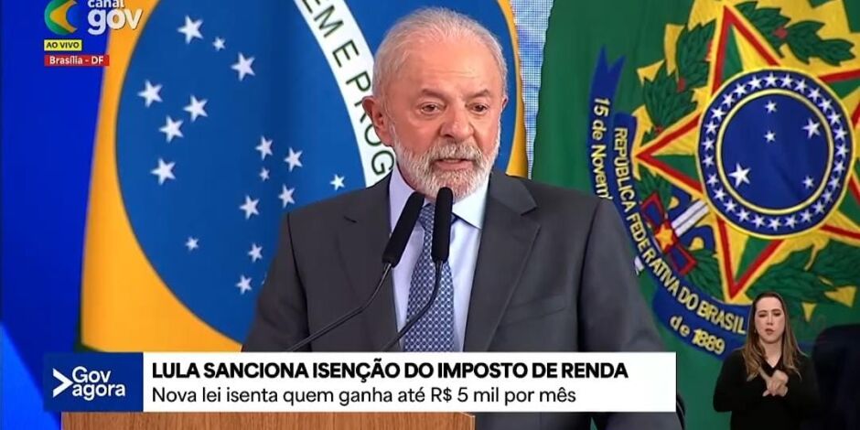 Presidente Luiz Inácio Lula da Silva durante solenidade