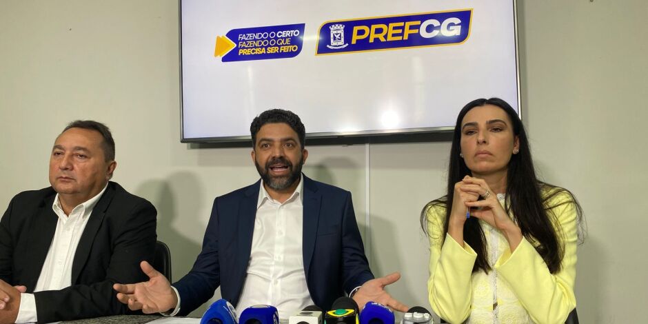 Equipe da prefeitura em coletiva de imprensa - Foto: Sarah Chaves