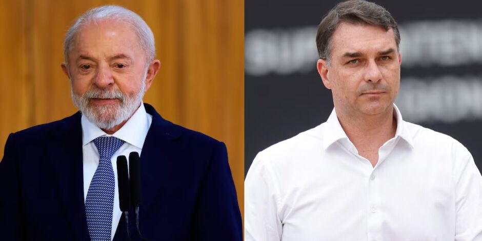 Presidente Lula e senador Fl&aacute;vio Bolsonaro