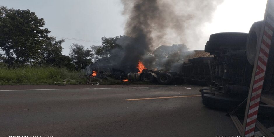 Local do acidente - Foto: Reprodu&ccedil;&atilde;o / Tr&ecirc;s Lagoas No Ar