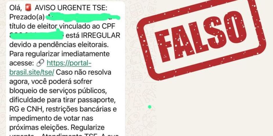 Golpistas usam nome do TSE para cobrar taxas falsas de regulariza&ccedil;&atilde;o eleitoral