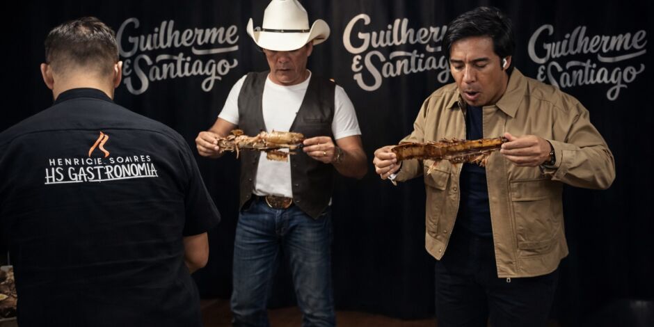 Artistas provaram o churrasco pantaneiro antes do show em Campo Grande