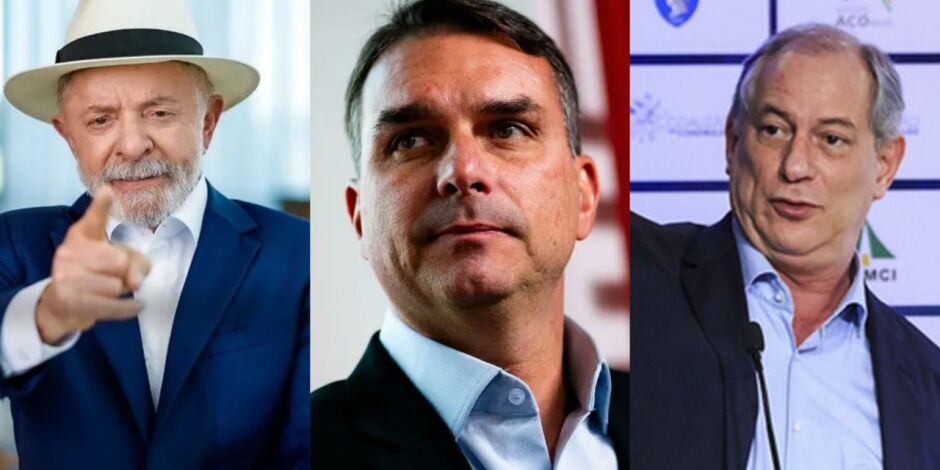 Presidente Lula, senador Fl&aacute;vio Bolsonaro e Ciro Gomes