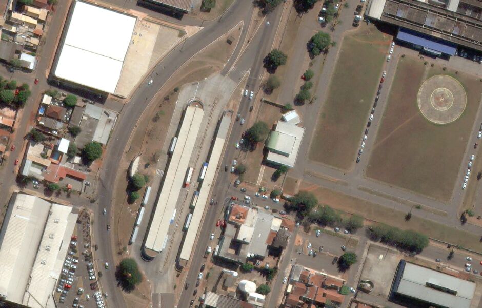 Terminal Aero Rancho, com vista parcial do Hospital Regional de Mato Grosso do Sul - Foto: Divulgação/Globalgeo Geotecnologias
