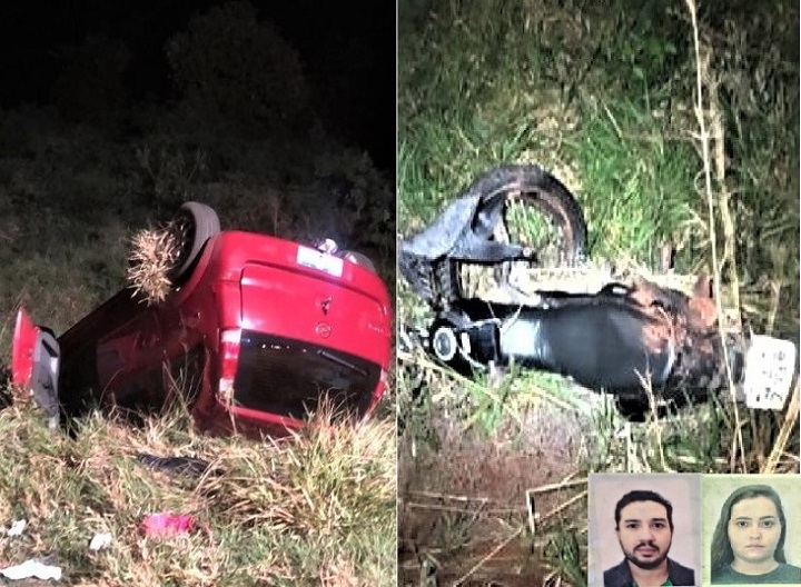 Jovens morrem em grave acidente entre carro e moto 