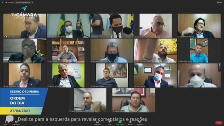 Sess&atilde;o remota desta ter&ccedil;a (27)