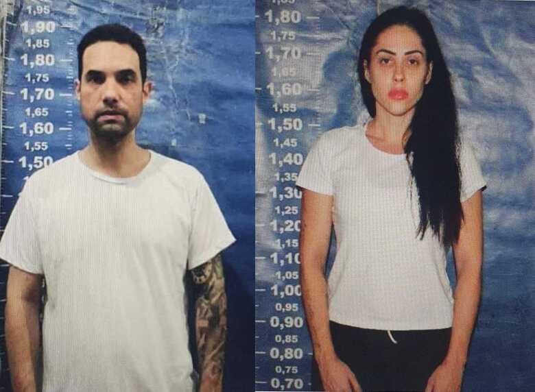 Dr. Jairinho e Monique Medeiros, em fotos feitas no ingresso do casal no sistema penitenciário