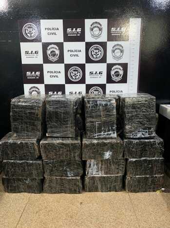 Foram apreendidos 36 fardos e aproximadamente 775kg de maconha