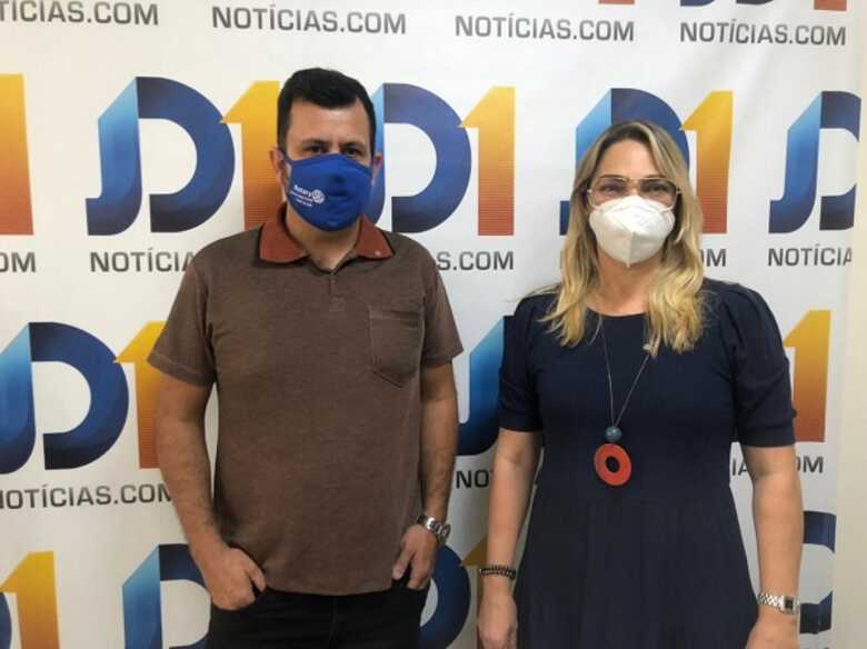 Em visita ao JD1, Edivaldo Bitencourt e Eliane Potrich, do Rotary Club de Campo Grande Cidade dos Ipês