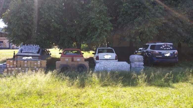 Os três veículos estavam carregados de mercadorias do Paraguai