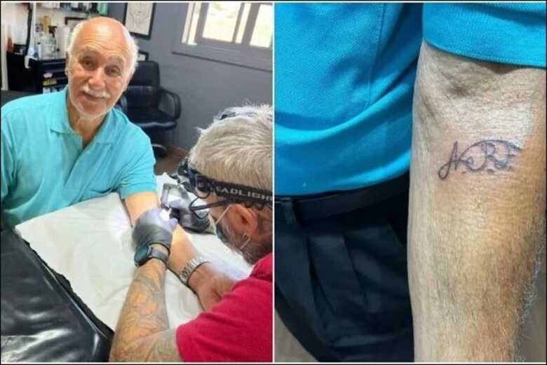 Av&ocirc; faz primeira tatuagem aos 93 anos