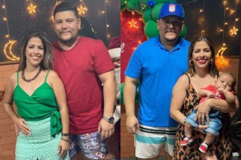 Rafaela Alves e o esposo, Gustavo, no Natal de 2020 e 2021