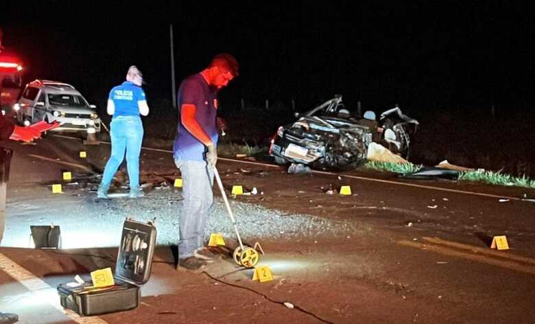 Saveiro ficou completamente destruída após o acidente