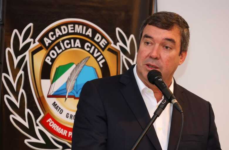Governador Eduardo Riedel na posse do Conselho Superior da Polícia Civil