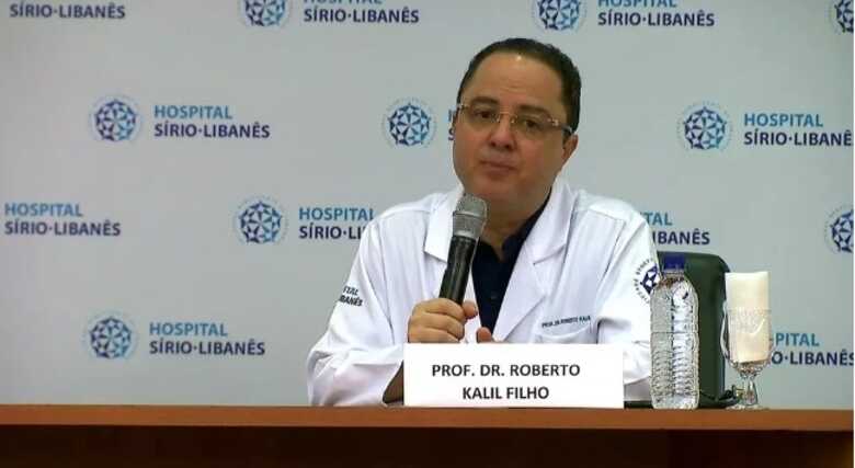 Roberto Kalil Filho, em coletiva no Hospital Sírio-Libanês