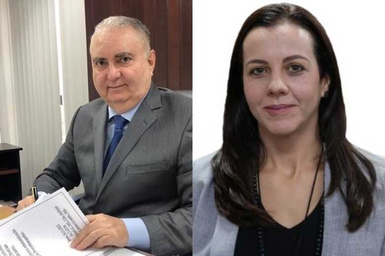 Desembargador Sérgio Fernandes Martins e a a juíza Janine Rodrigues de Oliveira Trindade