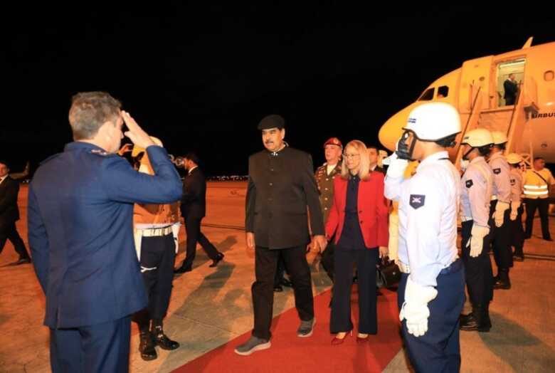 Nicolás Maduro, presidente da Venezuela, chegou ao Brasil no domingo 