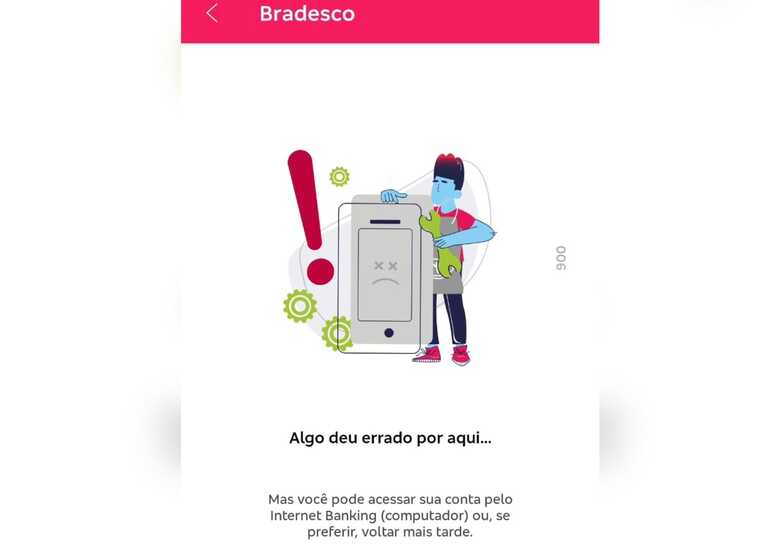 Usuária reclama do aplicativo do Bradesco