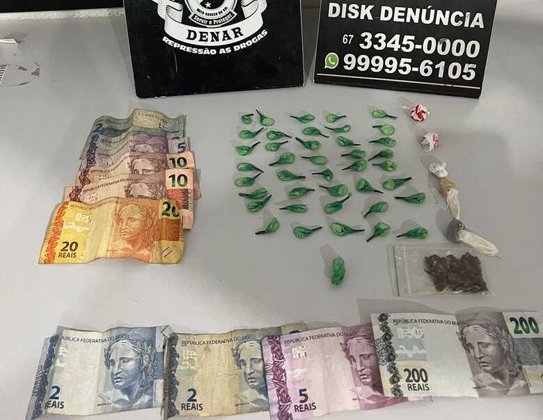 Droga e dinheiro apreendido