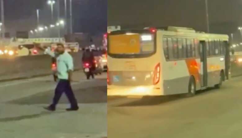 O motorista abandonou o veículo e foi embora