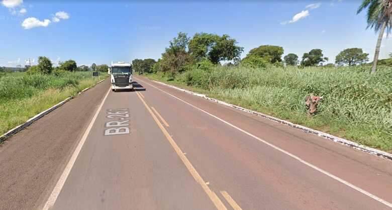 Trecho da rodovia onde v&iacute;tima foi atropelada
