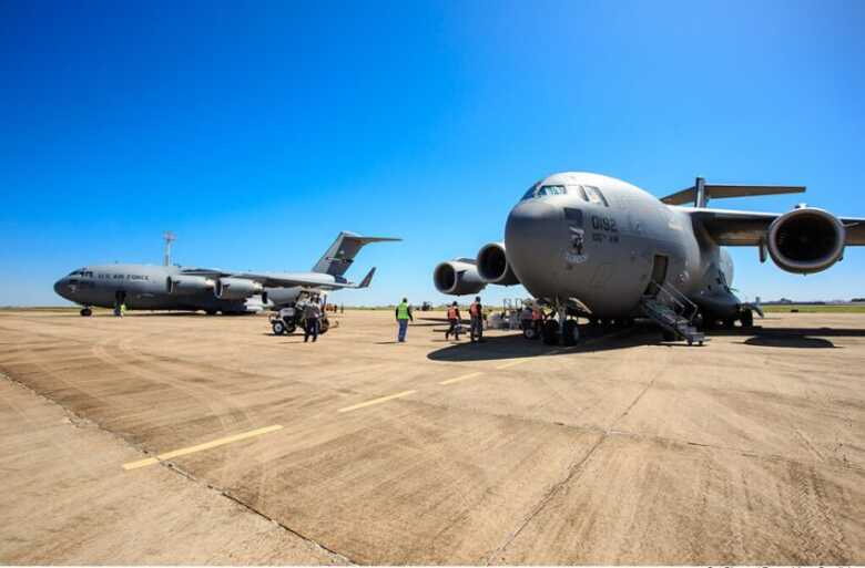 Aviões militares que desembarcaram no aeroporto de Bonito