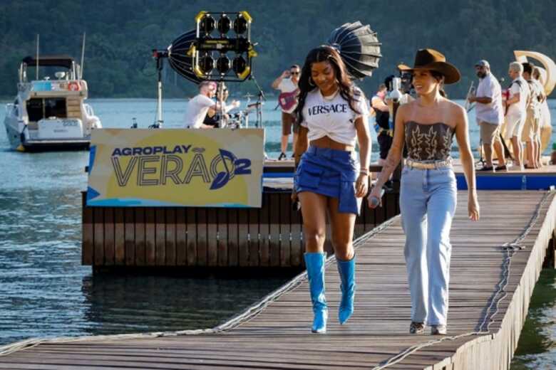Ludmilla e Ana Castela na gravação do AgroPlay 2