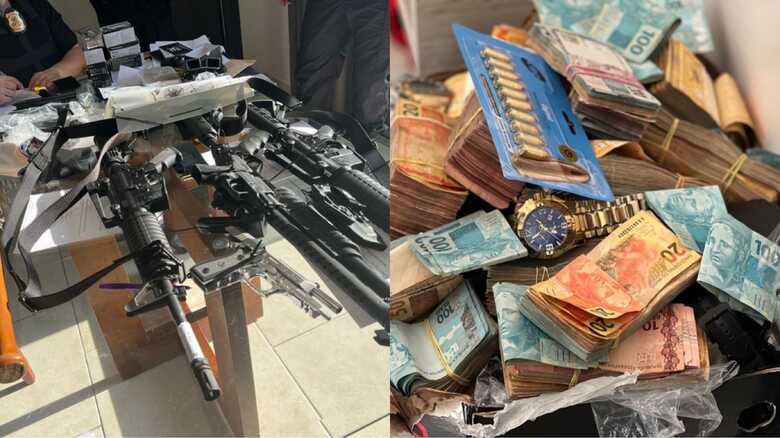 Armas e dinheiros foram apreendidos