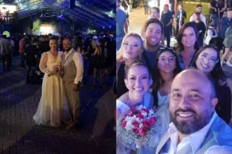 Islana e Etevaldo curtindo o show no dia do casamento