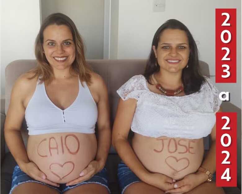 A previs&atilde;o &eacute; que Caio nas&ccedil;a em fevereiro e Jos&eacute; em abirl.