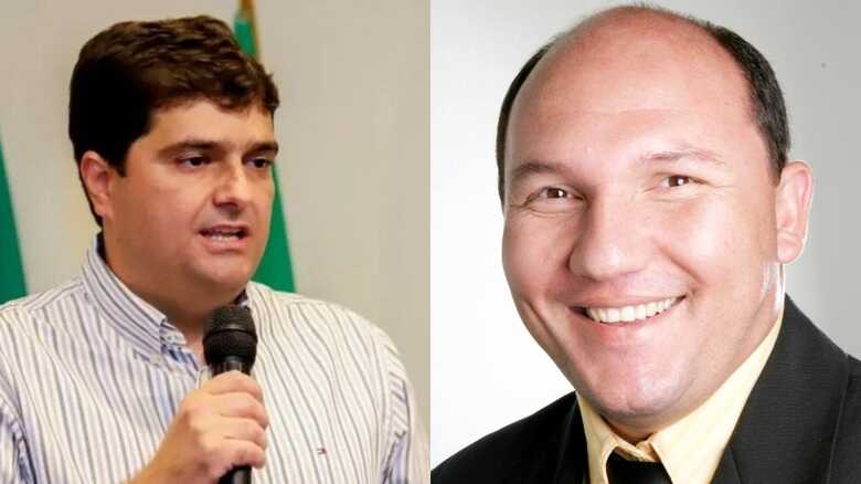 Prefeito de Nioaque, Valdir Couto de Souza Júnior, e o Secretário Municipal de Educação, Emerson Augusto Nahabedian Ramos - Fotos: Reprodução