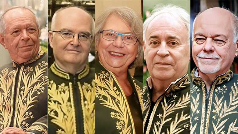 Os imortais da ABL Antônio Torres, Arno Wheling, Ana Maria Machado, Godofredo de Oliveira Neto e Ricardo Cavaliere