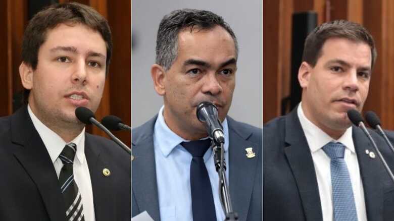 Deputado estadual João Henrique Catan (PL), vereador Sandro Benites (Patriota) e o ex-candidato a governador Capitão Contar (PRTB)