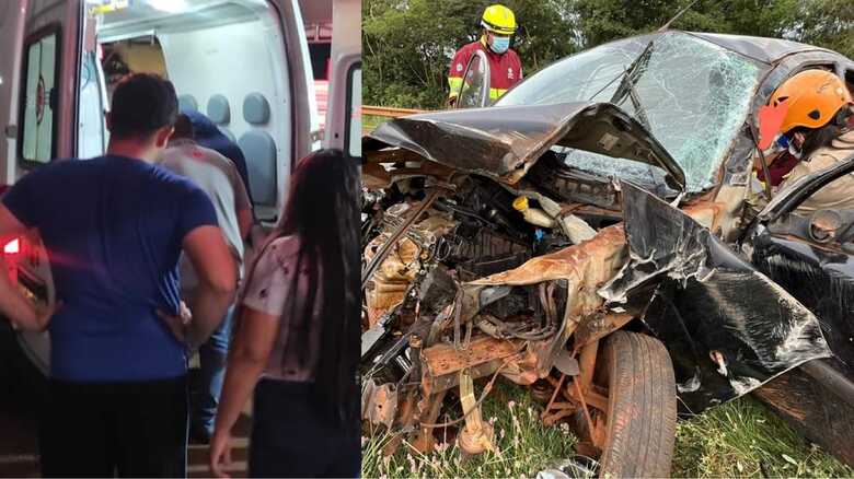 Ve&iacute;culo ficou bastante destru&iacute;do