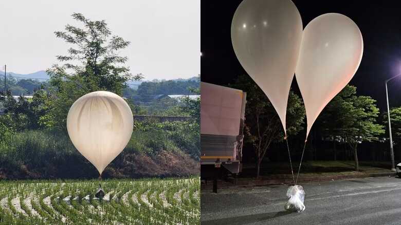 Os balões começaram a ser vistos sobrevoando o território sul-coreano na noite de terça-feira (28)