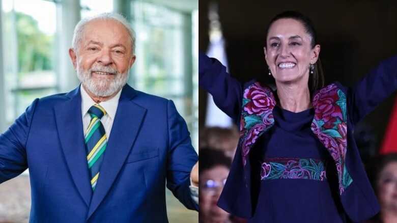 Presidente do Brasil, Luiz Inácio Lula da Silva e Claudia Sheinbaum, eleita no México