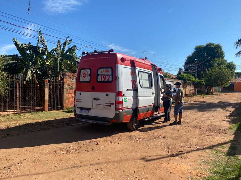 Vítima foi atendida pelo Samu e levada para a Santa Casa