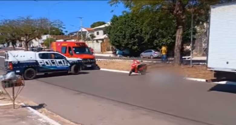 A v&iacute;tima estava em uma Honda Biz