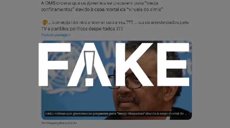 Publicação é fake