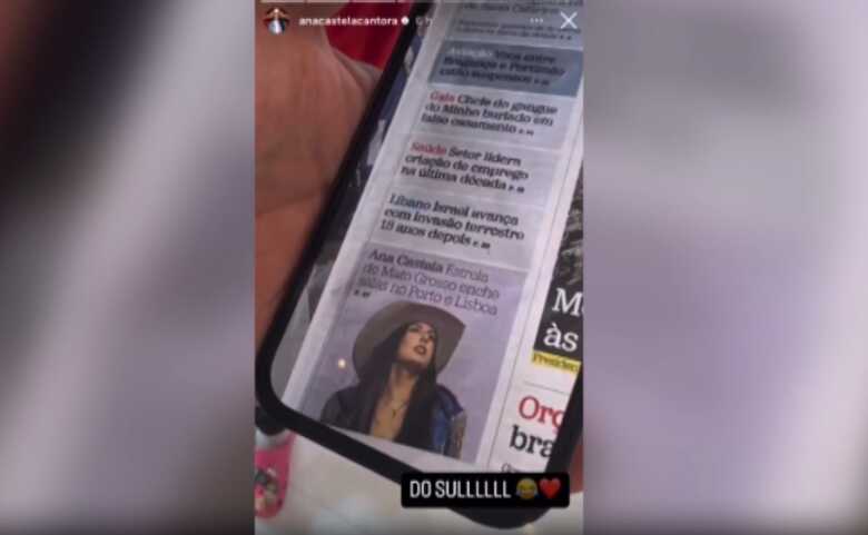 Publicação feita no Instagram da cantora de MS