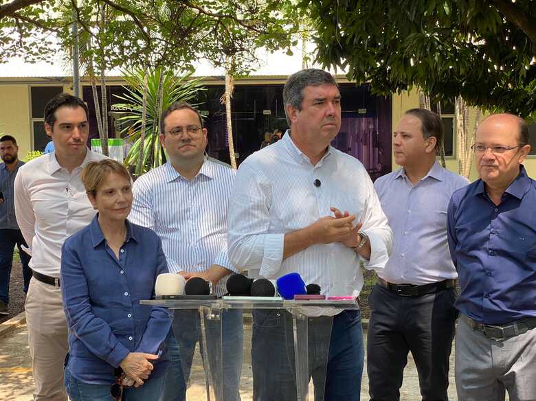 Governador Eduardo Riedel, Senadora Tereza Cristina, vice-governador Barbosinha