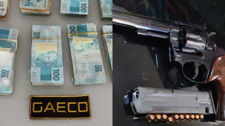 Dinheiro e armas foram apreendidas durante a operação