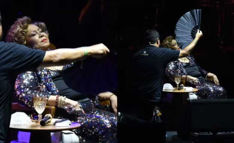 Alcione passa mal no palco durante show