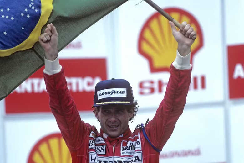 O piloto brasileiro de F1 Ayrton Senna