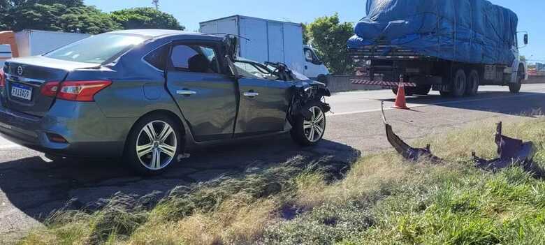 Carro que levava os jogadores do Red Bull Bragantino 