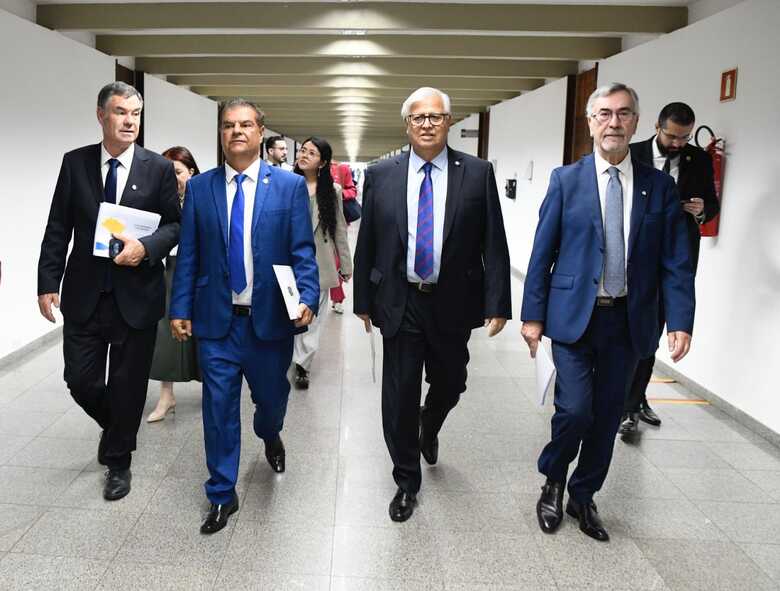 Senador Nelsinho Trad (PSD-MS) e a comitiva chilena
