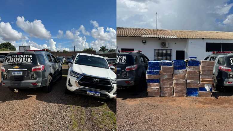 Caminhonete foi recuperada e drogas apreendidas