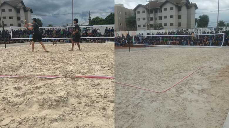 Alunos aproveitam a primeira quadra de Beach Tênis escolar, em MS