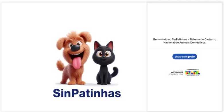 Sistema Sinpatinhas para cadastro de cães e gatos 