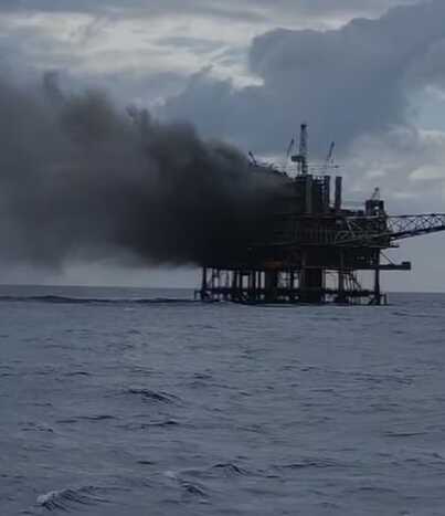 Plataforma de petróleo na Bacia de Campos pegou fogo 